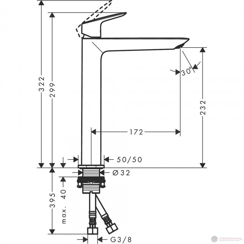 Едноръкохватков смесител за мивка Logis Fine 240 Black Matt (1)