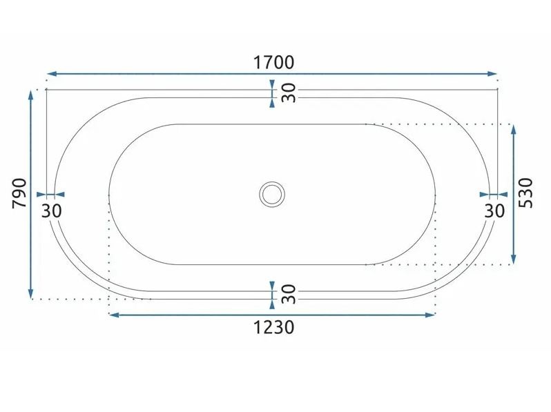 Бяла акрилна бана Olimpia 170см (1)