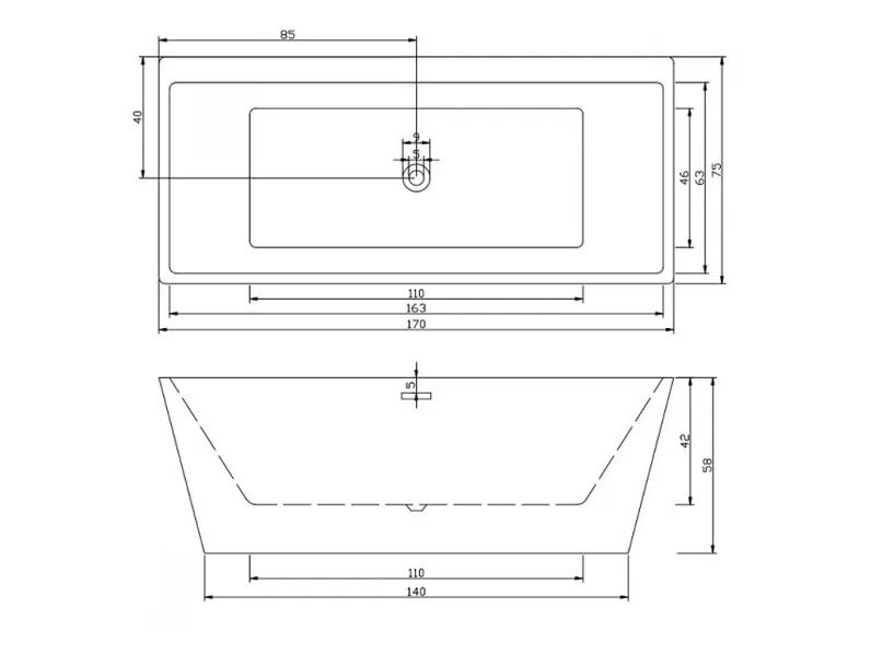 Свободностояща вана Style 170x75см (1)